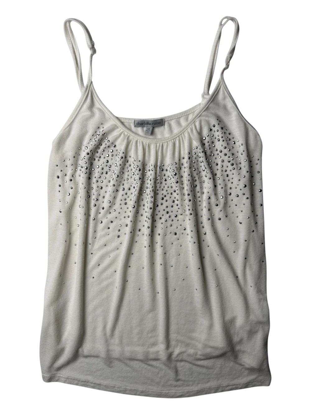 Charlotte Russe White Sequin Camisole Top